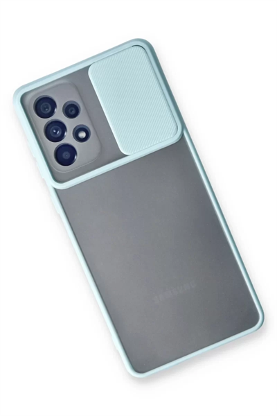 Samsung Galaxy A53 5G Kılıf Palm Buzlu Kamera Sürgülü Silikon - Turkuaz