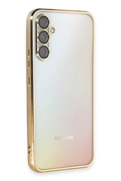 Samsung Galaxy A54 5G Kılıf Lensli Silikon - Gold