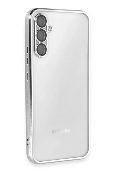 Samsung Galaxy A54 5G Kılıf Lensli Silikon - Gümüş