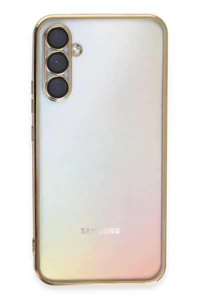 Samsung Galaxy A54 5G Kılıf Lensli Silikon - Gold