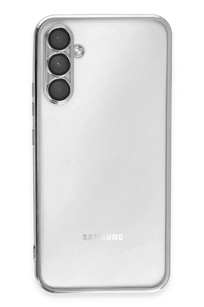 Samsung Galaxy A54 5G Kılıf Lensli Silikon - Gümüş