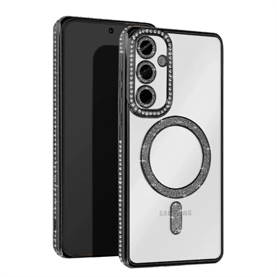 Samsung Galaxy A55 5G Joke Simli Magneticsafe Kılıf - Siyah