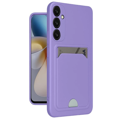 Samsung Galaxy A55 5G Kılıf Kelvin Kartvizitli Silikon - Lila