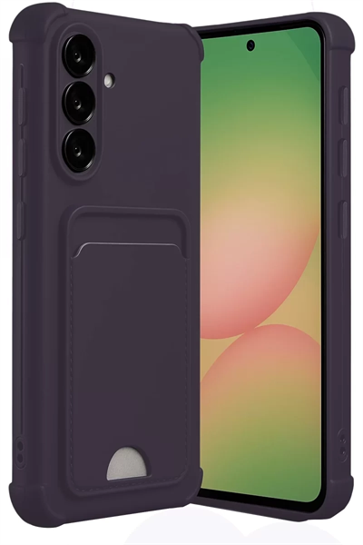 Samsung Galaxy A55 5G Kılıf Kelvin Kartvizitli Silikon - Derin Mor