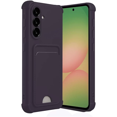 Samsung Galaxy A55 5G Kılıf Kelvin Kartvizitli Silikon - Derin Mor