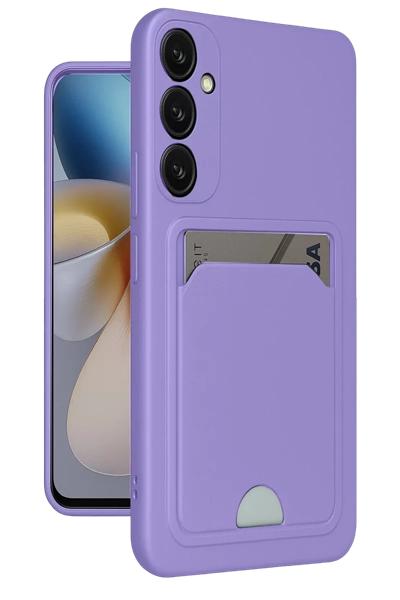 Samsung Galaxy A55 5G Kılıf Kelvin Kartvizitli Silikon - Lila