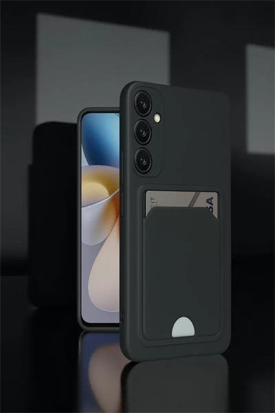 Samsung Galaxy A55 5G Kılıf Kelvin Kartvizitli Silikon - Bordo
