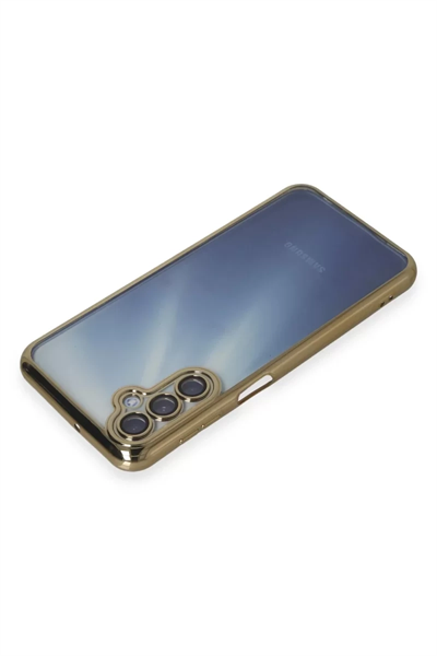 Samsung Galaxy A55 5G Kılıf Lensli Silikon - Gold
