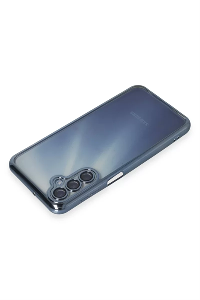Samsung Galaxy A55 5G Kılıf Lensli Silikon - Açık Mavi
