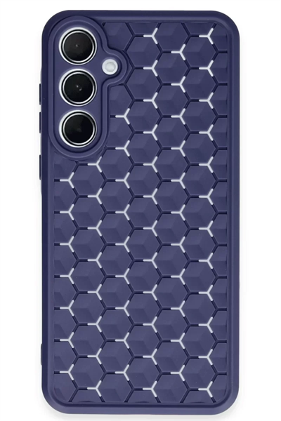 Samsung Galaxy A55 5G Kılıf Petek Silikon Kapak - Lacivert