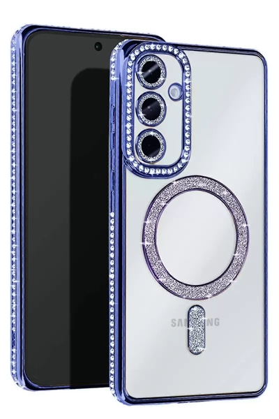 Samsung Galaxy A56 Joke Simli Magneticsafe Kılıf - Mavi
