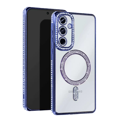 Samsung Galaxy A56 Joke Simli Magneticsafe Kılıf - Mavi