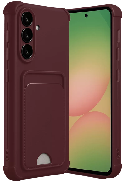 Samsung Galaxy A56 Kılıf Kelvin Kartvizitli Silikon - Bordo