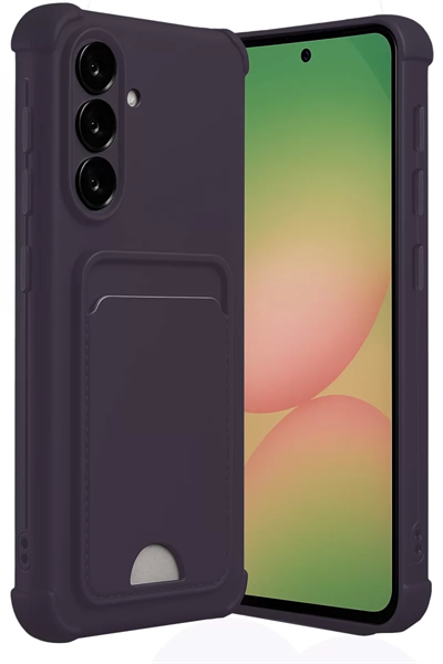 Samsung Galaxy A56 Kılıf Kelvin Kartvizitli Silikon - Derin Mor