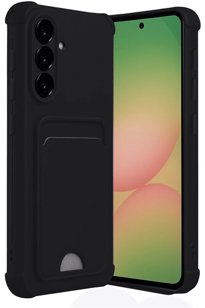 Samsung Galaxy A56 Kılıf Kelvin Kartvizitli Silikon - Siyah