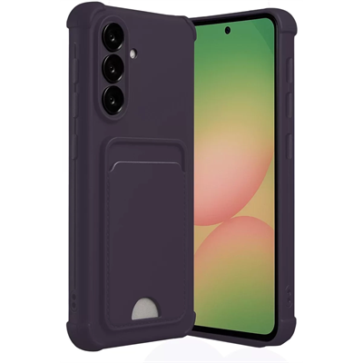 Samsung Galaxy A56 Kılıf Kelvin Kartvizitli Silikon - Derin Mor