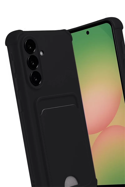 Samsung Galaxy A56 Kılıf Kelvin Kartvizitli Silikon - Siyah