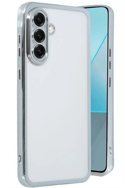 Samsung Galaxy A56 Kılıf Lensli Silikon - Gümüş