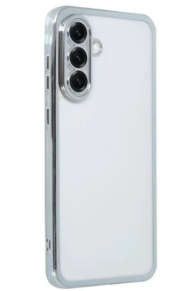 Samsung Galaxy A56 Kılıf Lensli Silikon - Gümüş