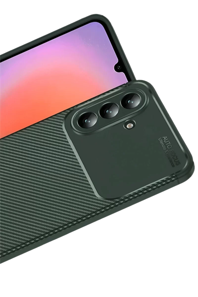 Samsung Galaxy A57 5G Auto Focus Karbon Kapak - Koyu Yeşil