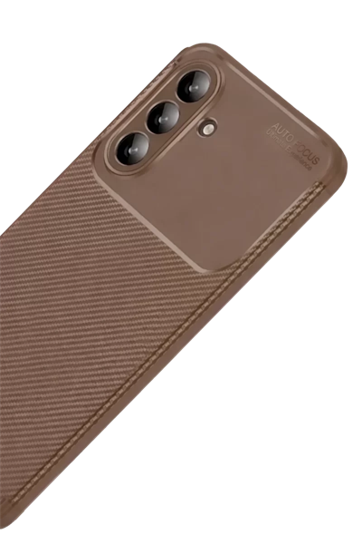 Samsung Galaxy A57 5G Auto Focus Karbon Kapak - Kahverengi