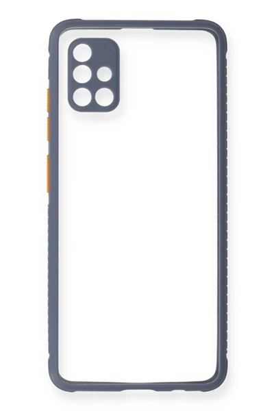 Samsung Galaxy A71 Kılıf Miami Şeffaf Silikon - Gri