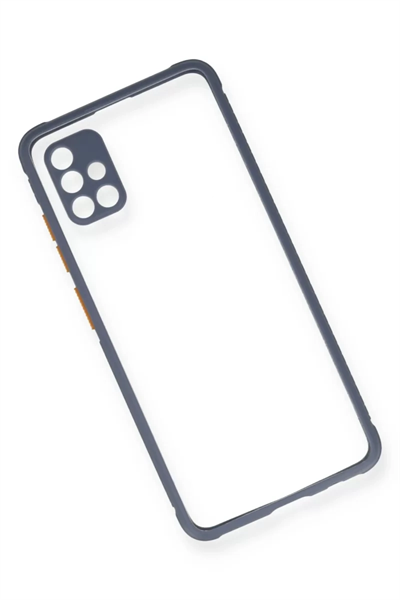 Samsung Galaxy A71 Kılıf Miami Şeffaf Silikon - Gri