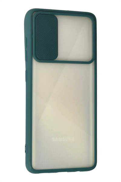 Samsung Galaxy A71 Kılıf Palm Buzlu Kamera Sürgülü Silikon - Siyah