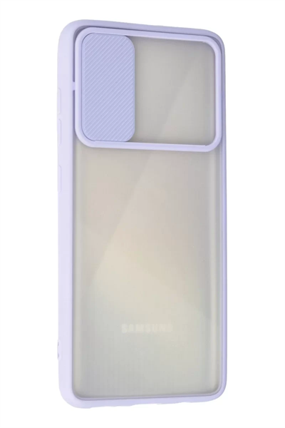 Samsung Galaxy A71 Kılıf Palm Buzlu Kamera Sürgülü Silikon - Lila