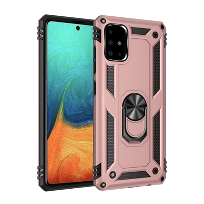 Samsung Galaxy A71 Kılıf Sofya Yüzüklü Silikon Kapak - Rose