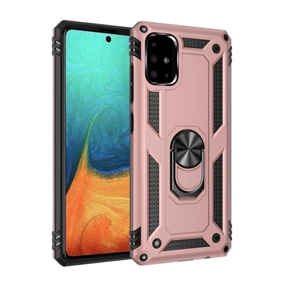 Samsung Galaxy A71 Kılıf Sofya Yüzüklü Silikon Kapak - Rose