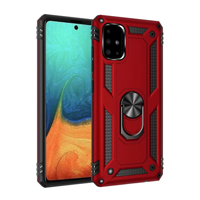 Samsung Galaxy A71 Kılıf Sofya Yüzüklü Silikon Kapak - Kırmızı