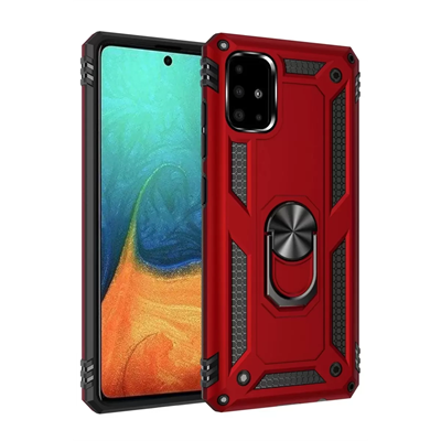 Samsung Galaxy A71 Kılıf Sofya Yüzüklü Silikon Kapak - Kırmızı