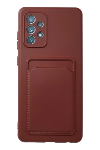 Samsung Galaxy A72 Kılıf Kelvin Kartvizitli Silikon - Bordo