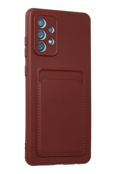 Samsung Galaxy A72 Kılıf Kelvin Kartvizitli Silikon - Bordo