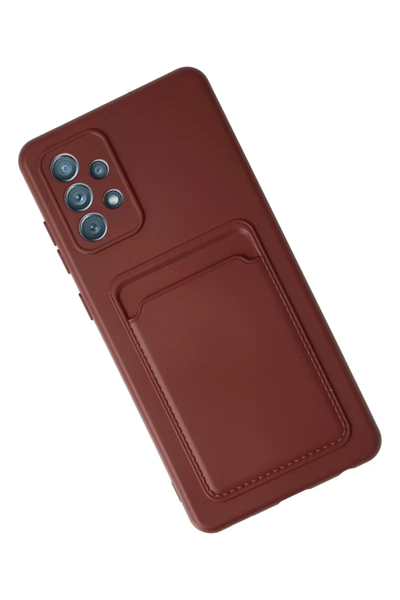 Samsung Galaxy A72 Kılıf Kelvin Kartvizitli Silikon - Bordo