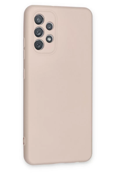 Samsung Galaxy A72 Kılıf Nano içi Kadife Silikon - Pudra