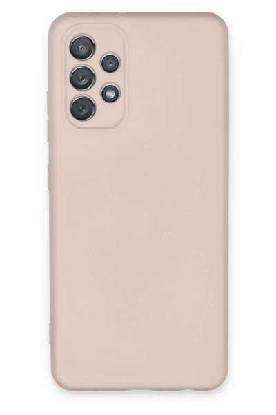Samsung Galaxy A72 Kılıf Nano içi Kadife Silikon - Pudra