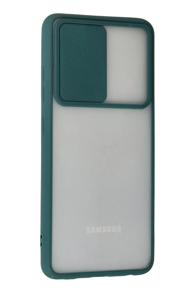 Samsung Galaxy A72 Kılıf Palm Buzlu Kamera Sürgülü Silikon - Yeşil