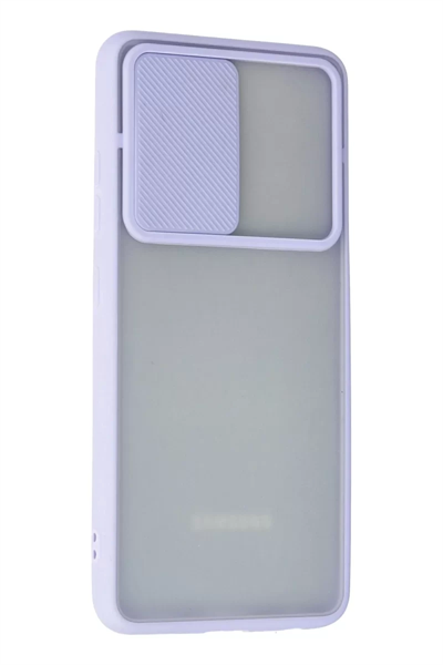 Samsung Galaxy A72 Kılıf Palm Buzlu Kamera Sürgülü Silikon - Lila