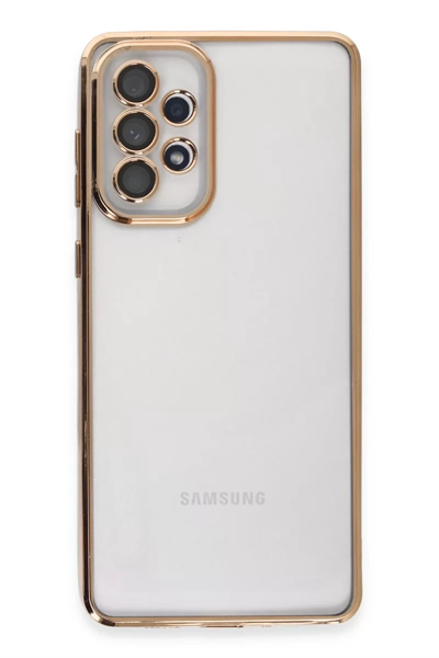 Samsung Galaxy A73 5G Kılıf Lensli Silikon - Gold