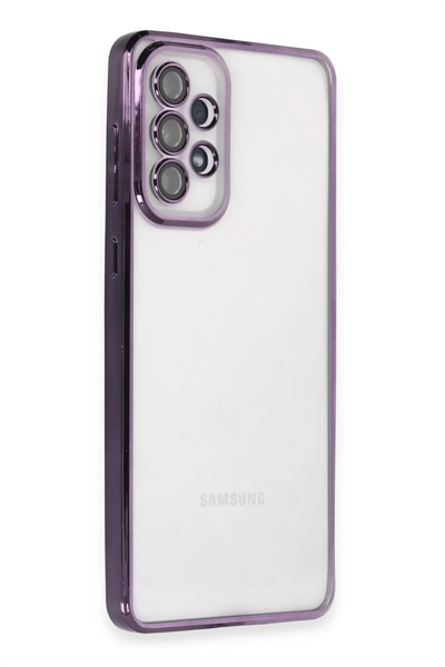 Samsung Galaxy A73 5G Kılıf Lensli Silikon - Mor