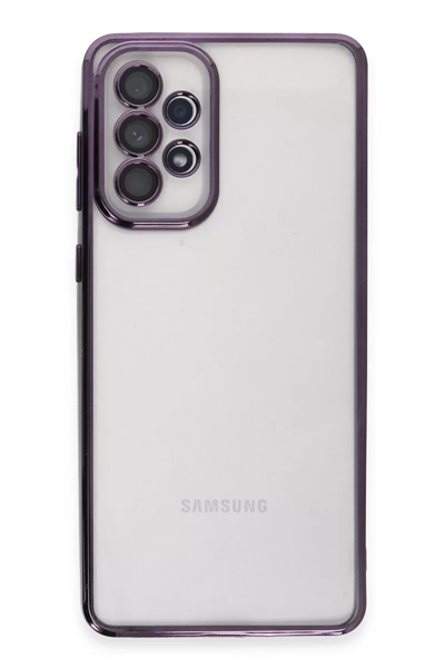 Samsung Galaxy A73 5G Kılıf Lensli Silikon - Mor