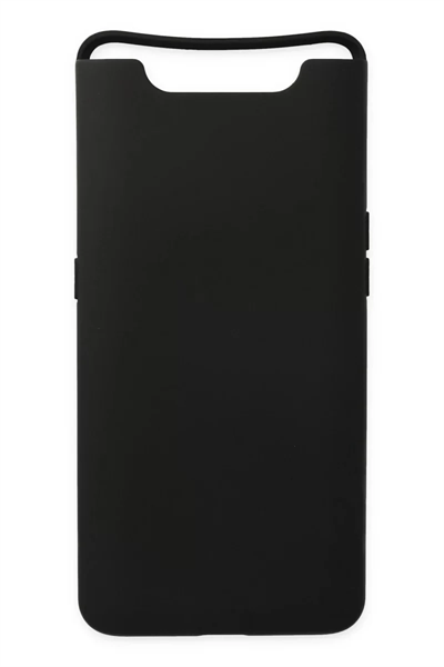 Samsung Galaxy A80 Kılıf Nano içi Kadife Silikon - Siyah
