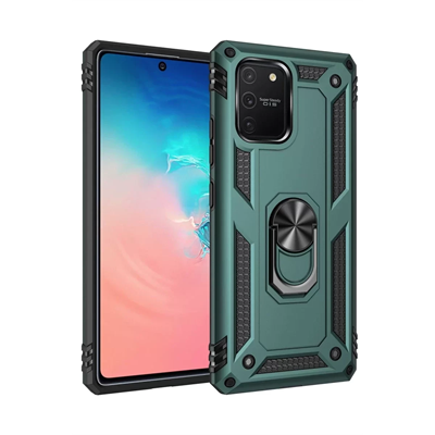 Samsung Galaxy A91 / S10 Lite Kılıf Sofya Yüzüklü Silikon Kapak - Yeşil