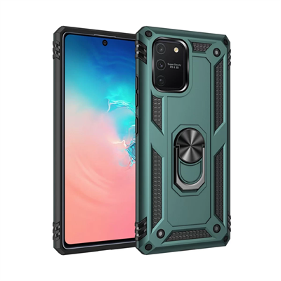 Samsung Galaxy A91 / S10 Lite Kılıf Sofya Yüzüklü Silikon Kapak - Yeşil