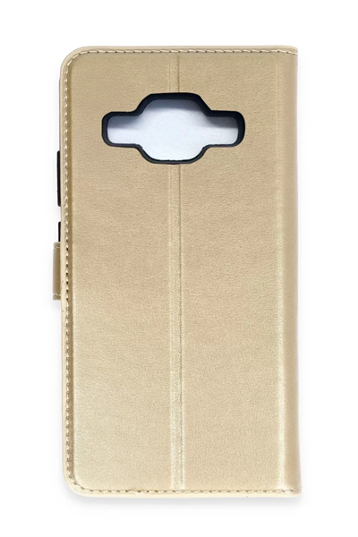 Samsung Galaxy J5 Trend S Plus Kapaklı Kılıf - Gold