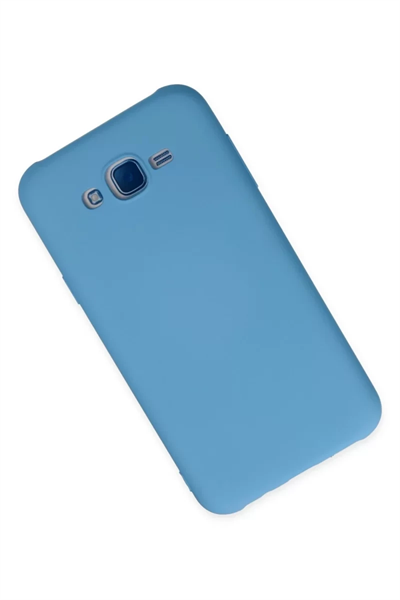 Samsung Galaxy J7 Kılıf Nano içi Kadife Silikon - Mavi