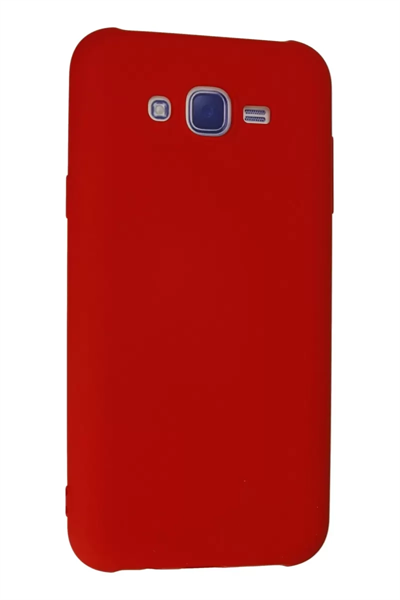 Samsung Galaxy J7 Kılıf Nano içi Kadife Silikon - Kırmızı