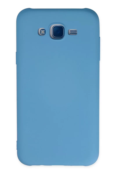Samsung Galaxy J7 Kılıf Nano içi Kadife Silikon - Mavi